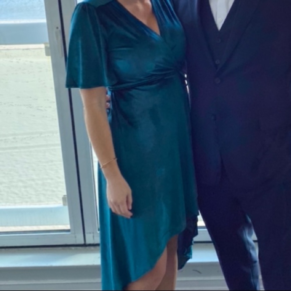 Velvet hi low wrap dress
